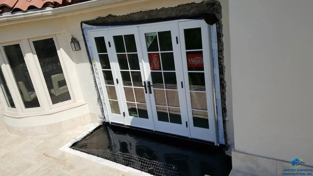 Installing new white french doors