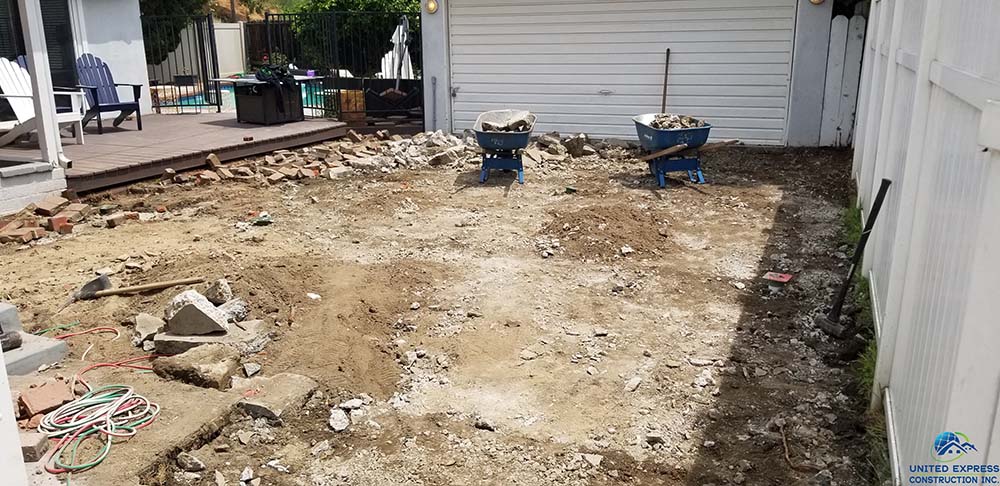 Removing old Patio from a back yard