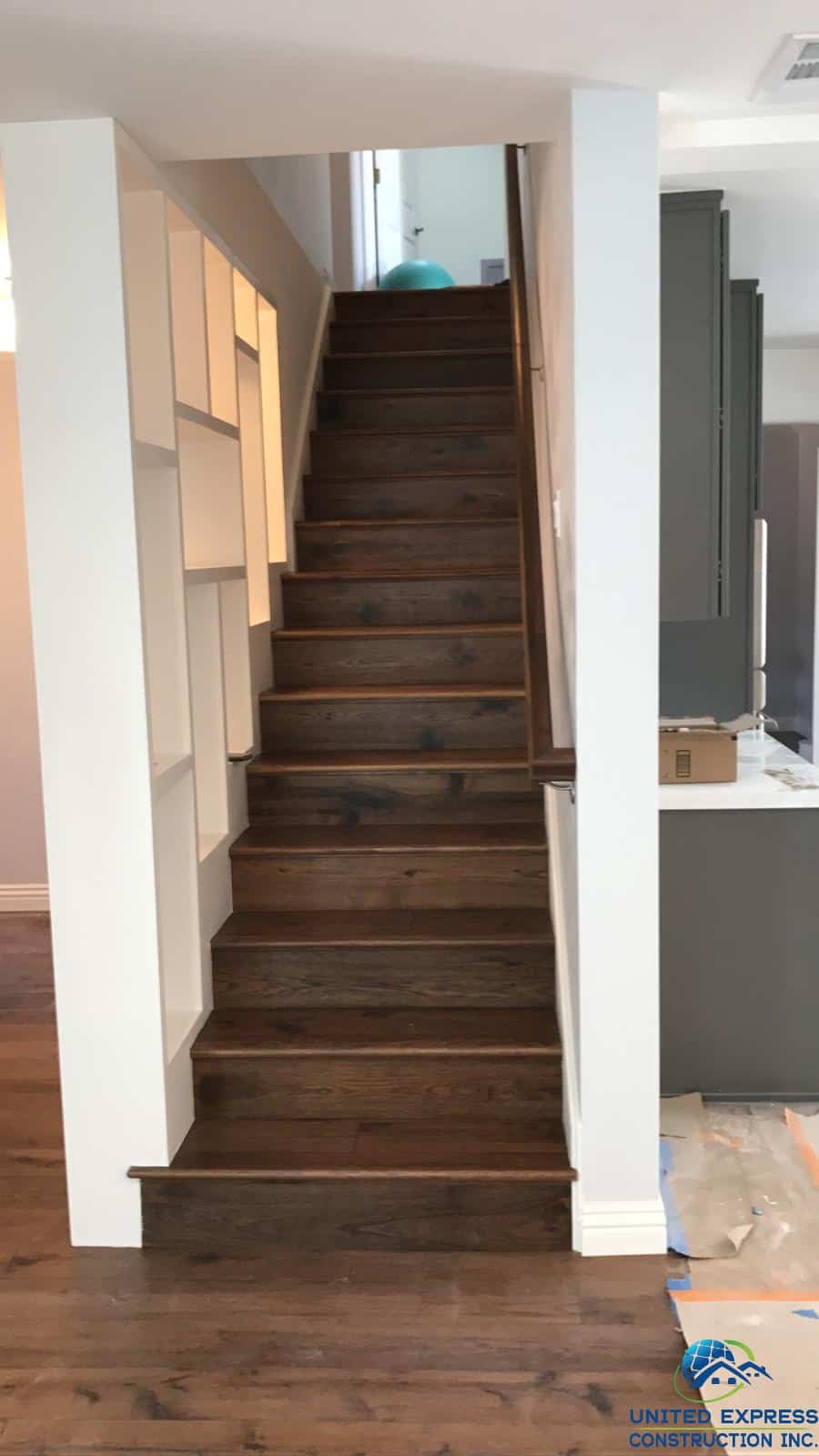 Installing wood flooring to stairs