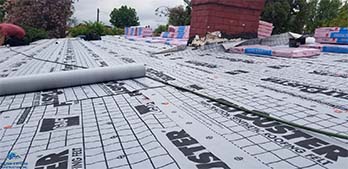 Felt Roof Tarp In Preparation of Installing Shingles